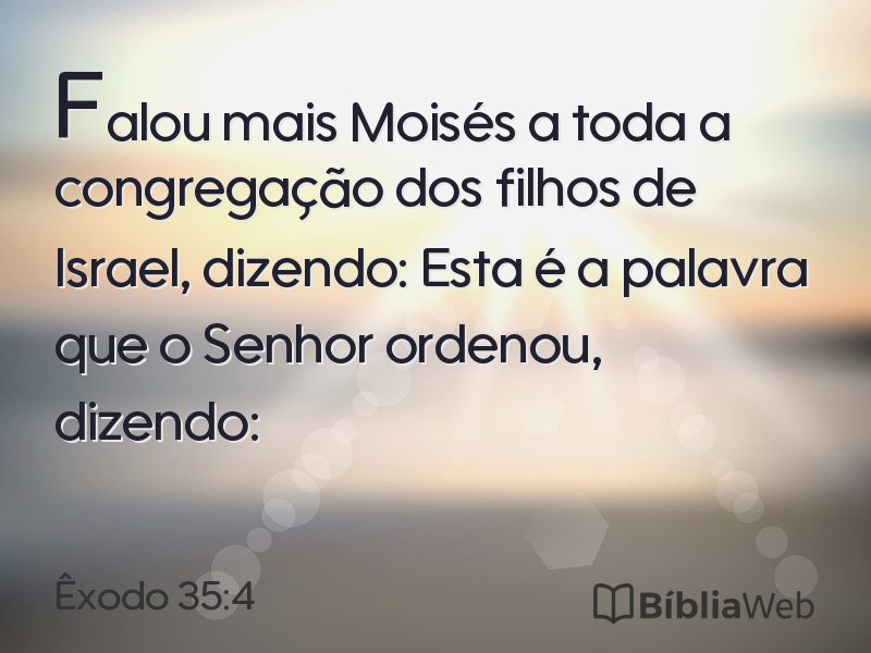 Êxodo 35:4 em imagem para compartilhar