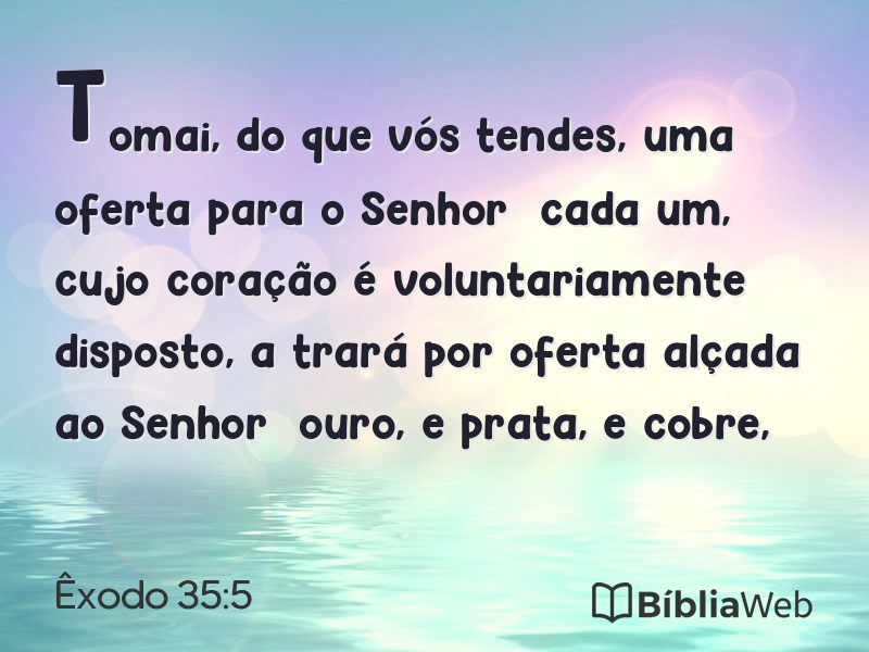 Êxodo 35:5 em imagem para compartilhar
