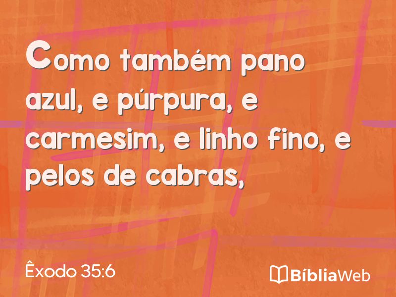 Êxodo 35:6 em imagem para compartilhar