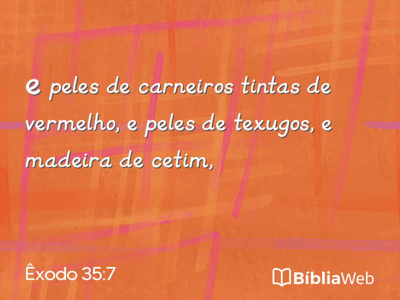 Êxodo 35:7 em imagem para compartilhar