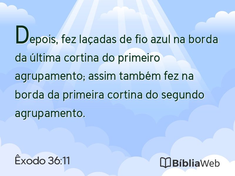 Êxodo 36:11 em imagem para compartilhar