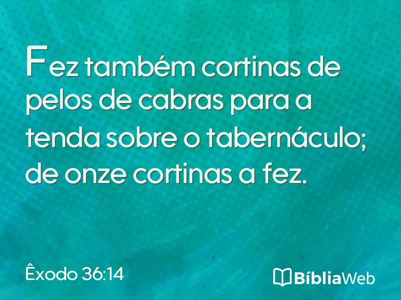 Êxodo 36:14 em imagem para compartilhar