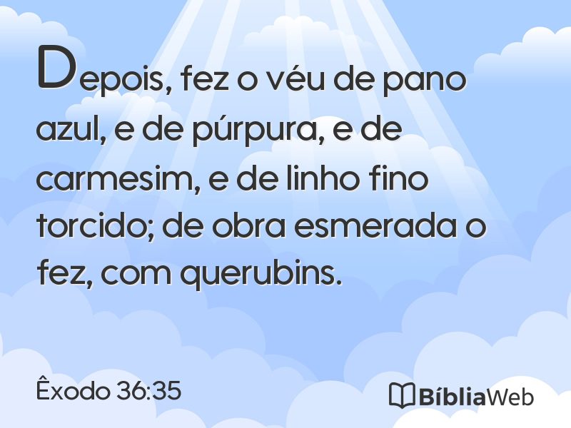 Êxodo 36:35 em imagem para compartilhar