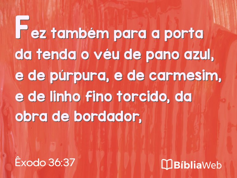 Êxodo 36:37 em imagem para compartilhar