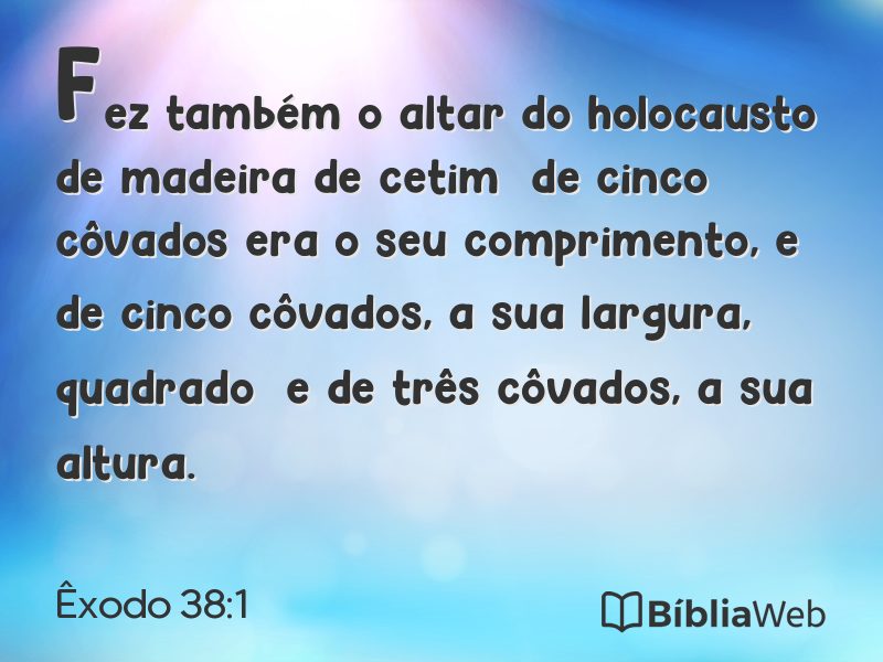 Êxodo 38:1 em imagem para compartilhar