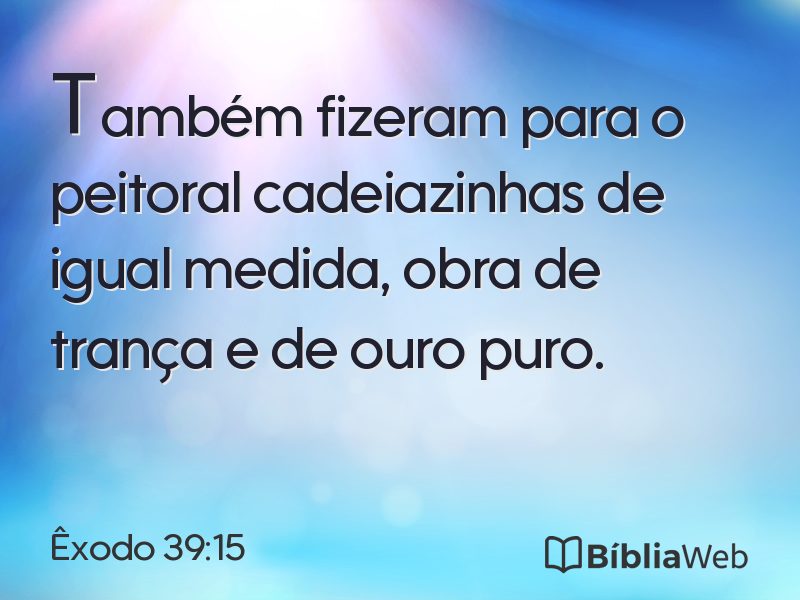 Êxodo 39:15 em imagem para compartilhar
