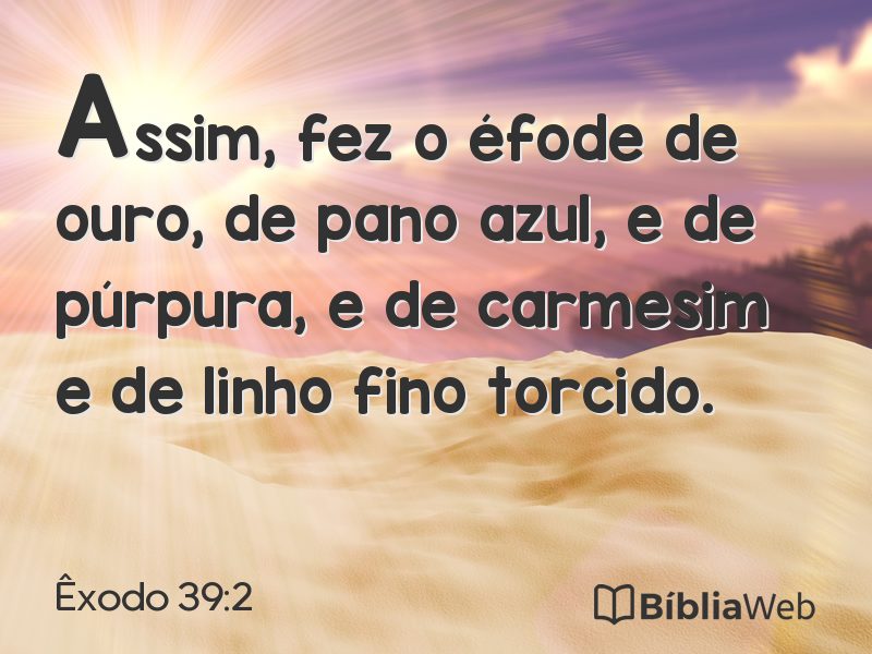 Êxodo 39:2 em imagem para compartilhar