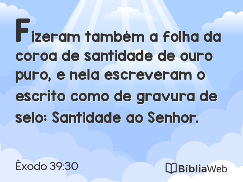Êxodo 39:30 em imagem para compartilhar