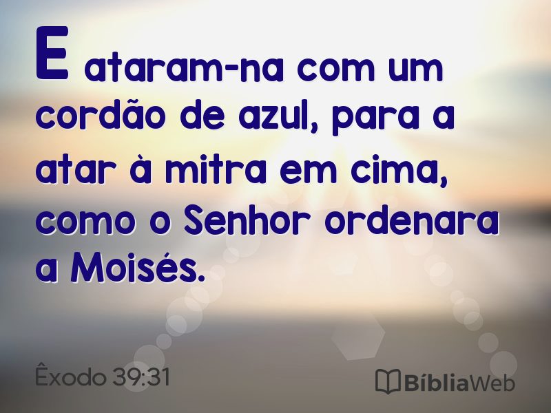 Êxodo 39:31 em imagem para compartilhar