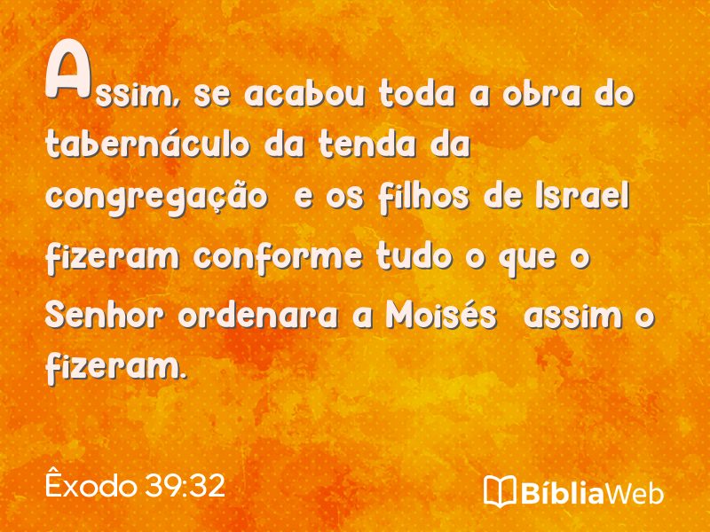 Êxodo 39:32 em imagem para compartilhar