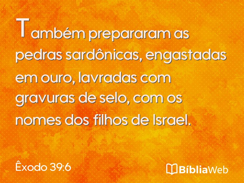 Êxodo 39:6 em imagem para compartilhar