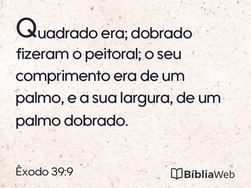 Êxodo 39:9 em imagem para compartilhar