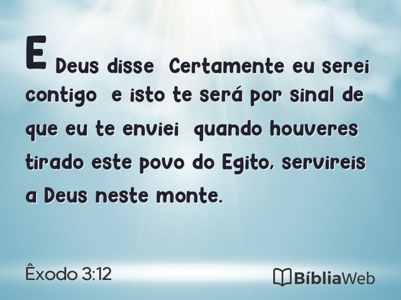 Êxodo 3:12 em imagem para compartilhar