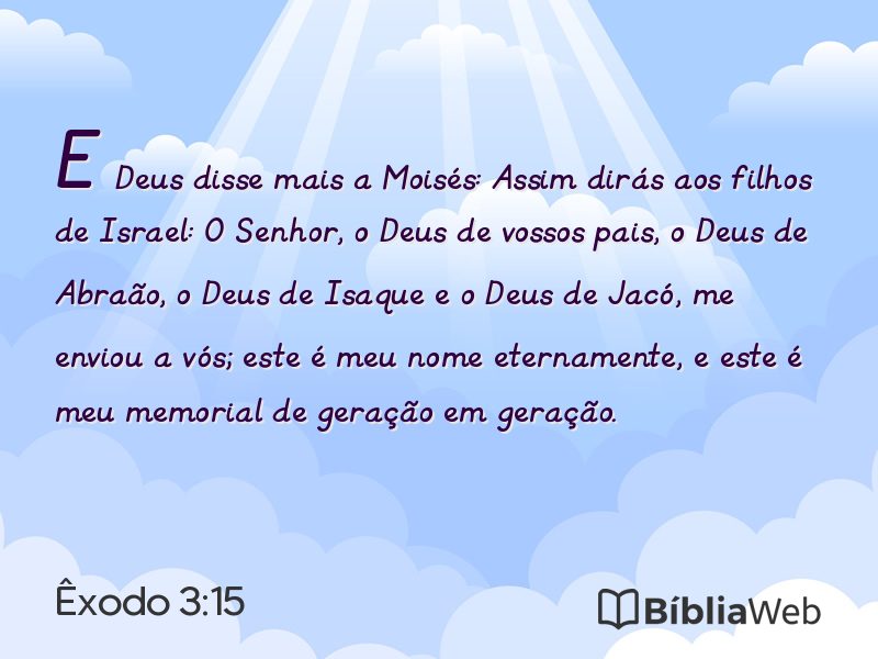 Êxodo 3:15 em imagem para compartilhar