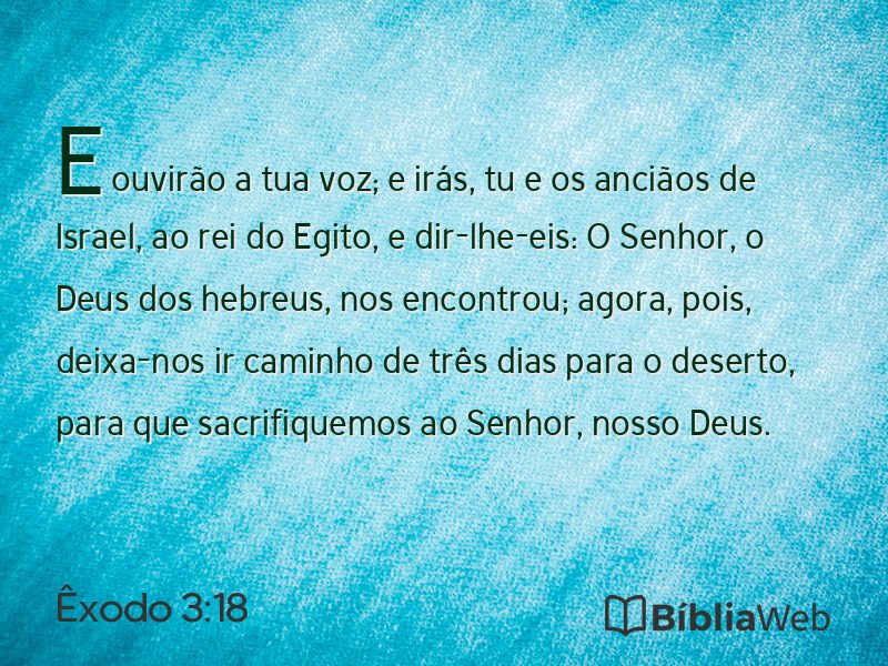 Êxodo 3:18 em imagem para compartilhar