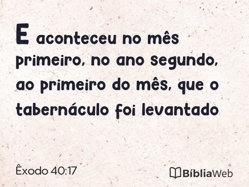 Êxodo 40:17 em imagem para compartilhar