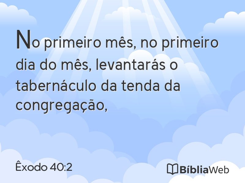 Êxodo 40:2 em imagem para compartilhar