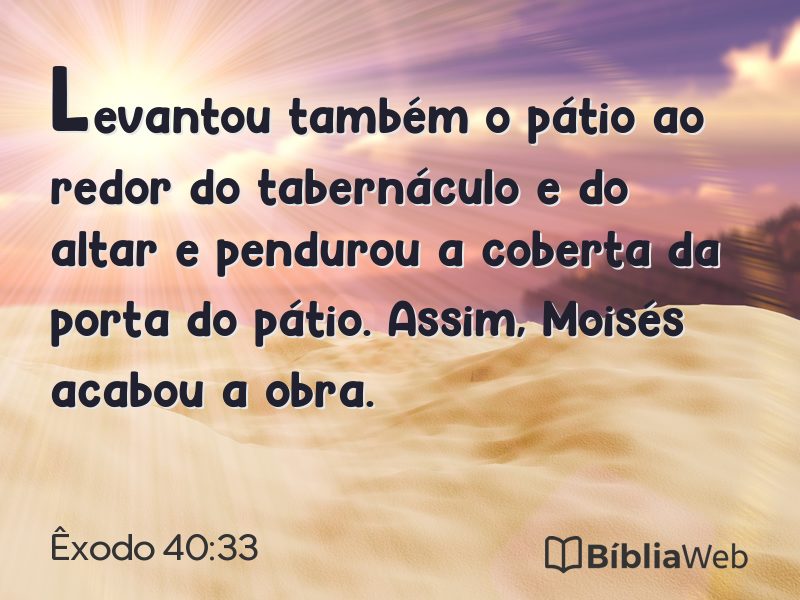 Êxodo 40:33 em imagem para compartilhar