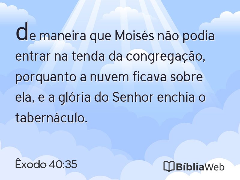 Êxodo 40:35 em imagem para compartilhar