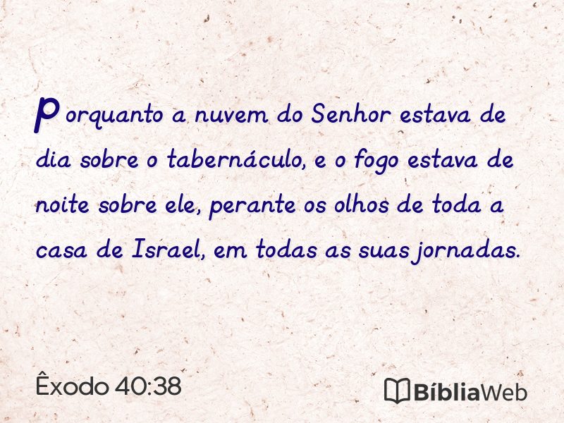 Êxodo 40:38 em imagem para compartilhar