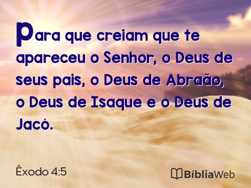 Êxodo 4:5 em imagem para compartilhar