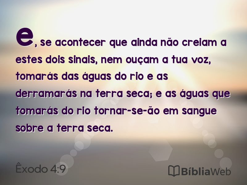 Êxodo 4:9 em imagem para compartilhar