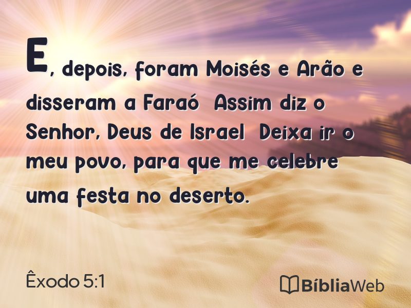 Êxodo 5:1 em imagem para compartilhar