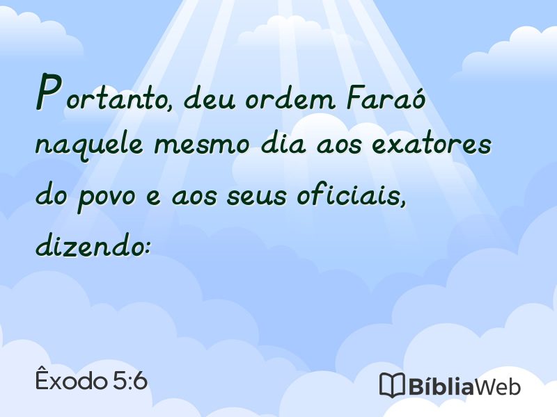 Êxodo 5:6 em imagem para compartilhar