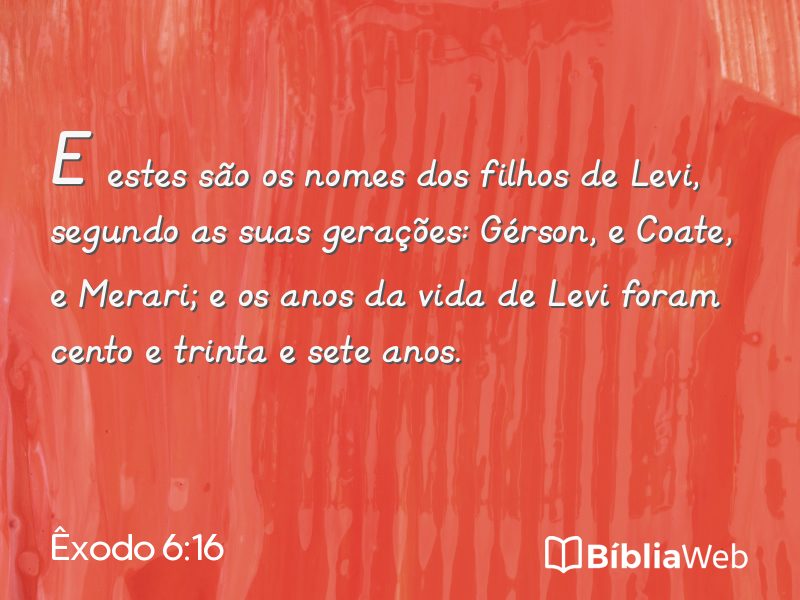 Êxodo 6:16 em imagem para compartilhar