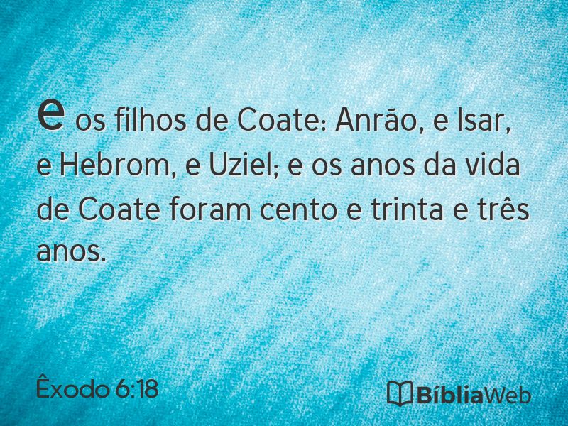 Êxodo 6:18 em imagem para compartilhar
