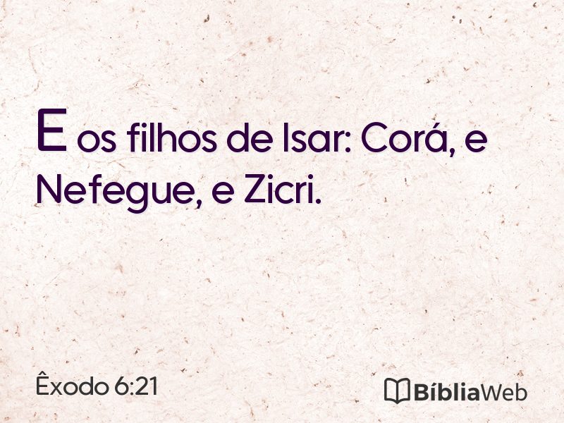Êxodo 6:21 em imagem para compartilhar
