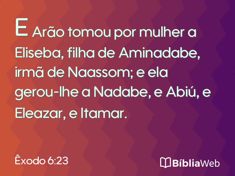 Êxodo 6:23 em imagem para compartilhar