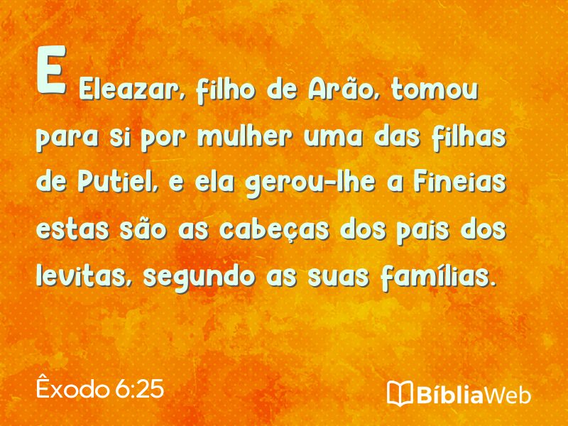 Êxodo 6:25 em imagem para compartilhar