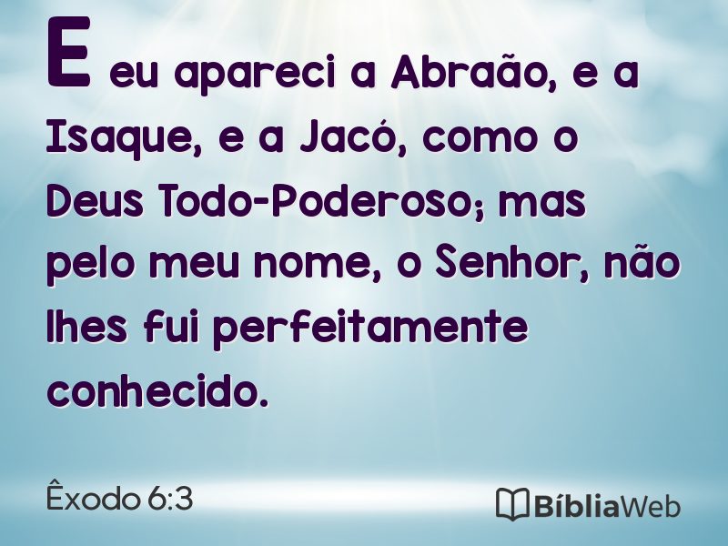 Êxodo 6:3 em imagem para compartilhar