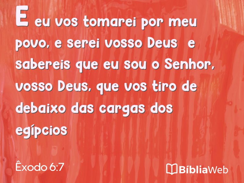 Êxodo 6:7 em imagem para compartilhar