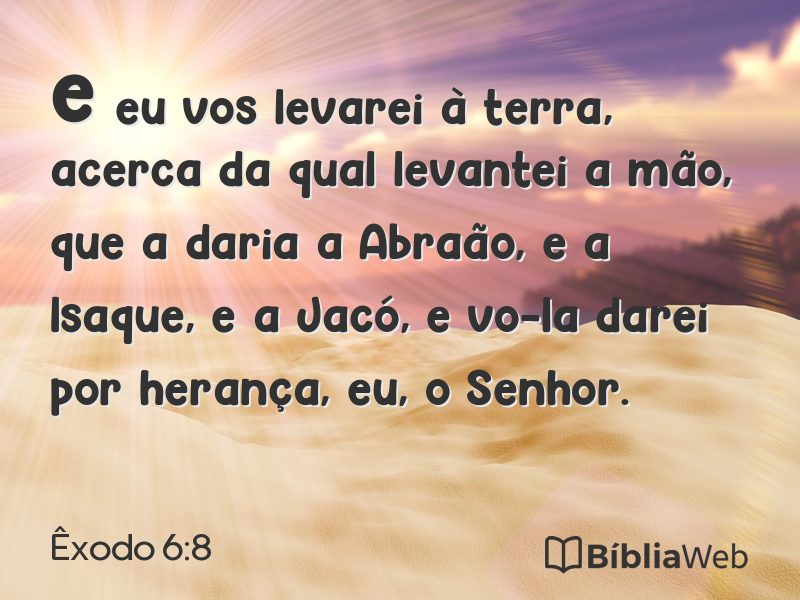 Êxodo 6:8 em imagem para compartilhar