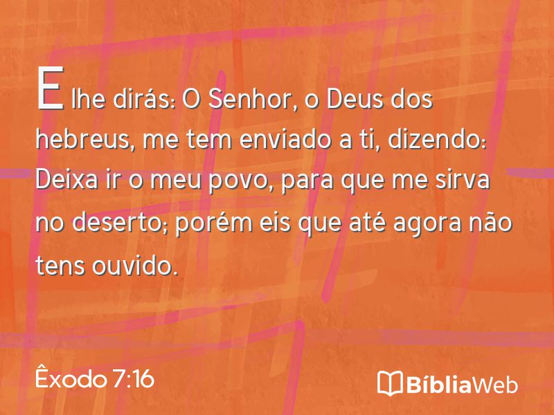 Êxodo 7:16 em imagem para compartilhar