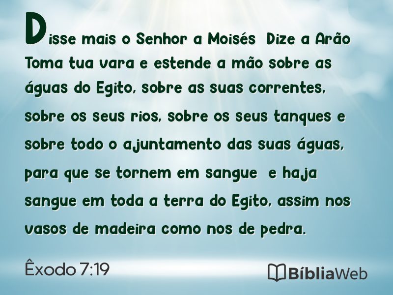 Êxodo 7:19 em imagem para compartilhar