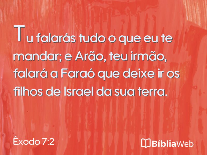 Êxodo 7:2 em imagem para compartilhar