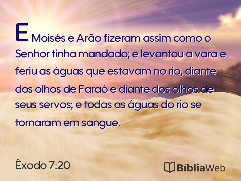 Êxodo 7:20 em imagem para compartilhar