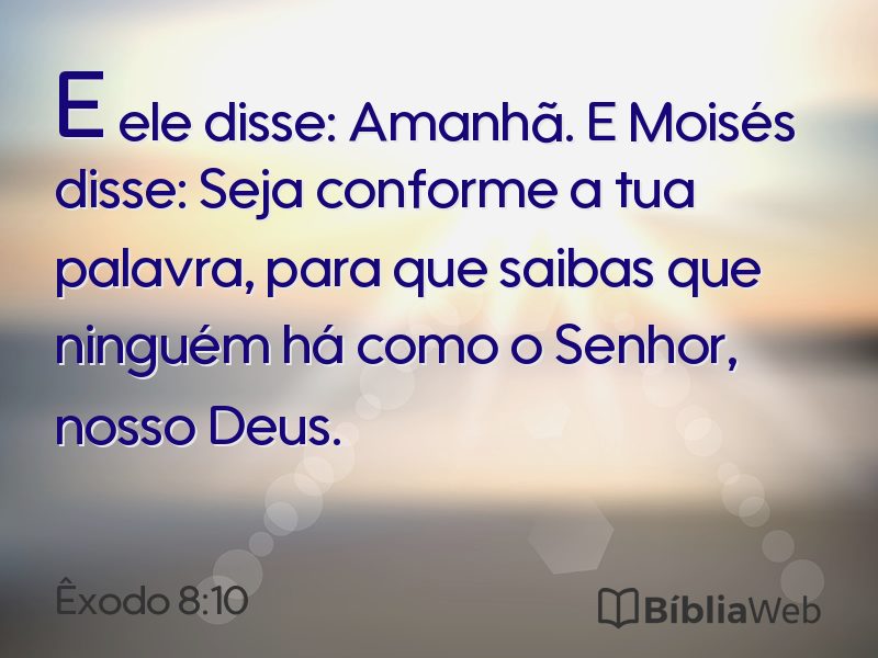 Êxodo 8:10 em imagem para compartilhar