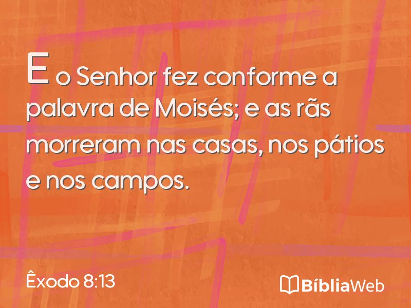 Êxodo 8:13 em imagem para compartilhar