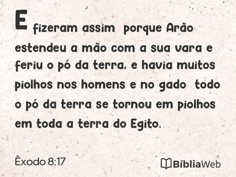 Êxodo 8:17 em imagem para compartilhar