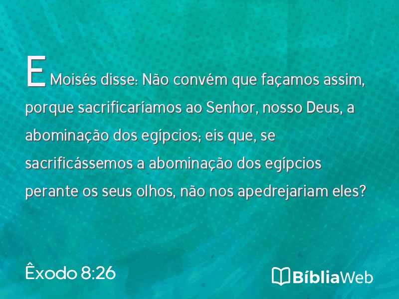 Êxodo 8:26 em imagem para compartilhar