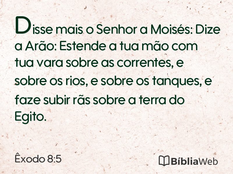 Êxodo 8:5 em imagem para compartilhar