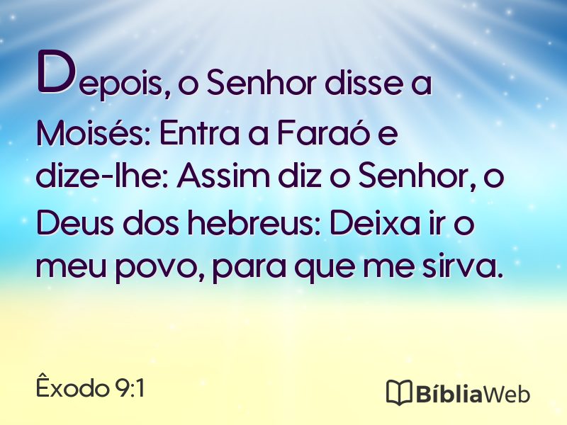 Êxodo 9:1 em imagem para compartilhar