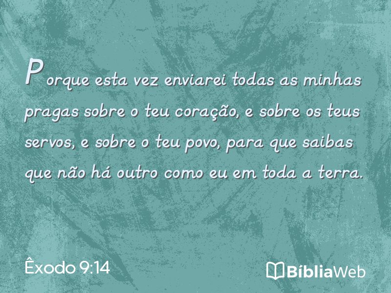 Êxodo 9:14 em imagem para compartilhar