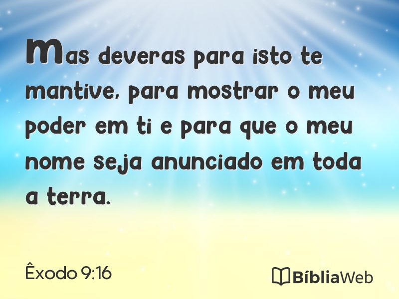 Êxodo 9:16 em imagem para compartilhar
