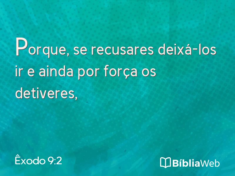 Êxodo 9:2 em imagem para compartilhar