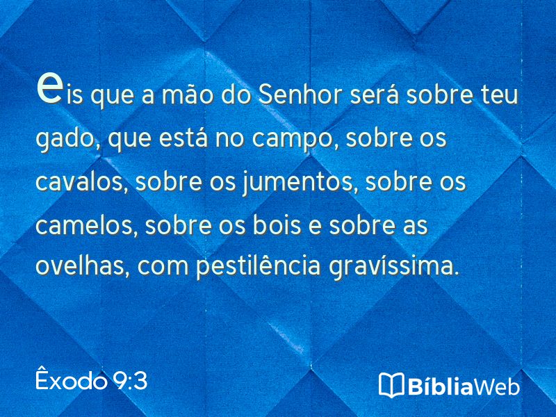 Êxodo 9:3 em imagem para compartilhar